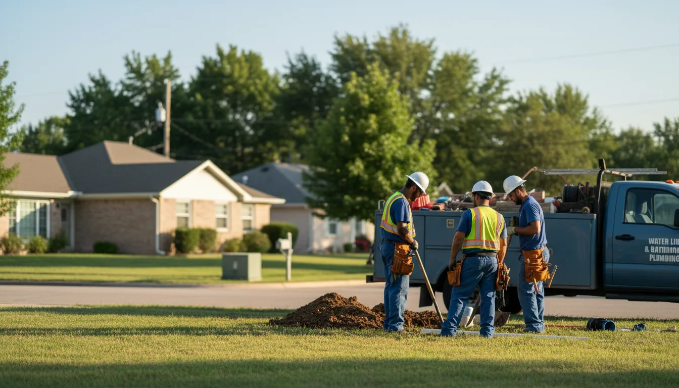Residential water line and bathroom plumbing service in Austinville, IA
